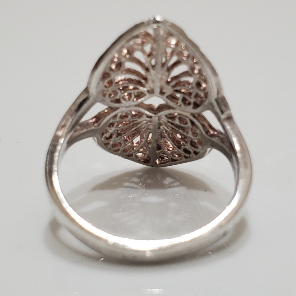 Sterling Silver Princess Crown Filigree Ring - Picture 3 of 6